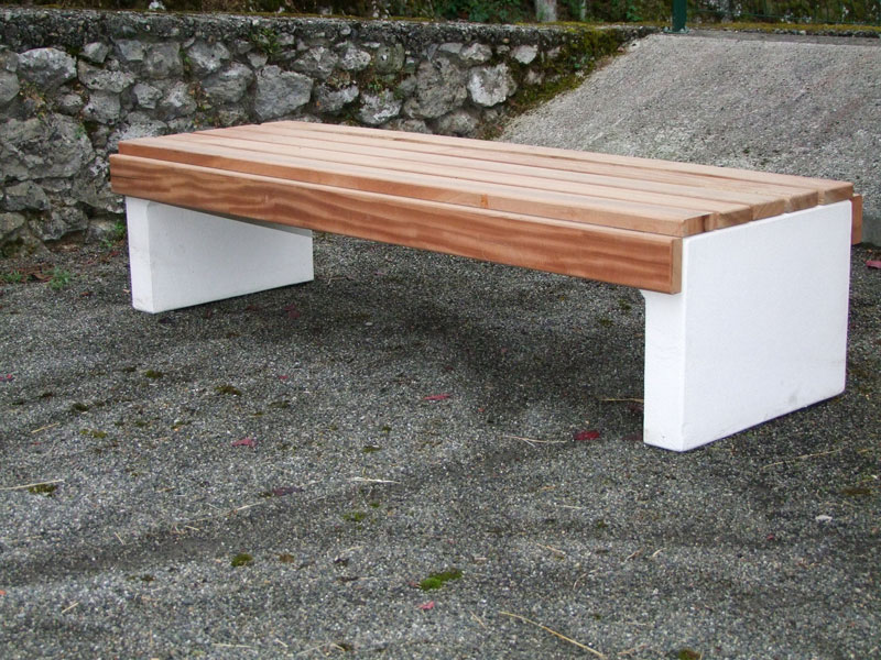 Banquette béton/bois Lauria