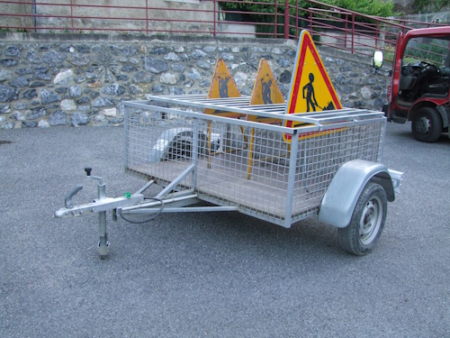 Remorque porte panneaux et plots de chantier Roul'Signal 0