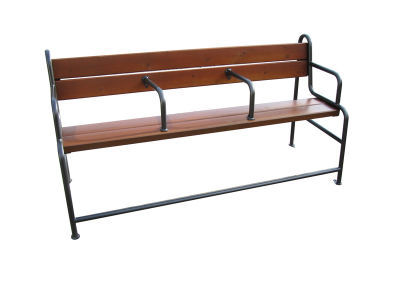 Banc avec lames bois exotique