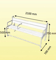 Banc acier/bois Sénior XL PMR Musette 1