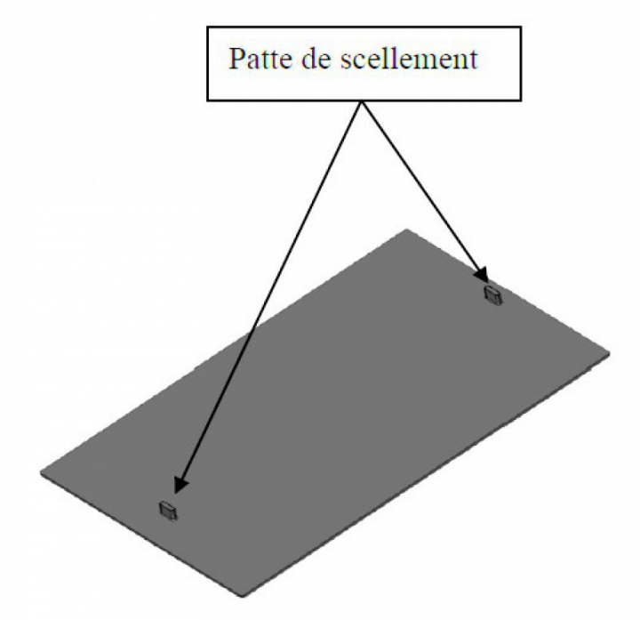 Détail pattes de scellement
